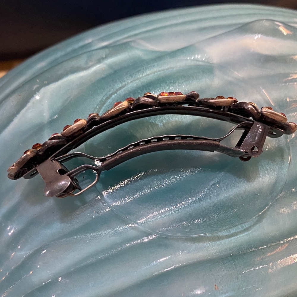 Floral Crystal Hair Barrett 4 inch - Picture 2 of 7